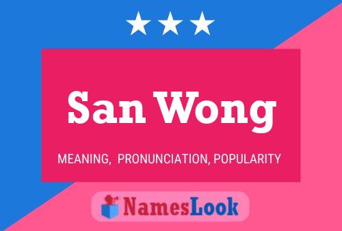 San Wong Name Poster