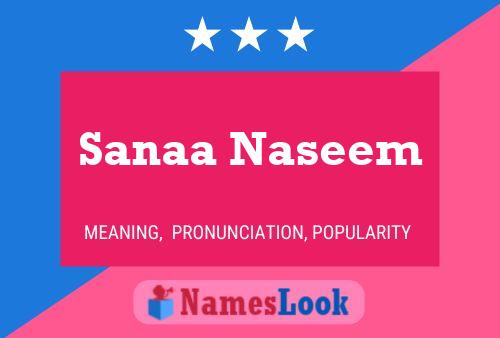 Sanaa Naseem Name Poster