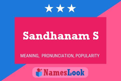 Sandhanam S Name Poster