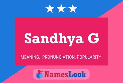 Sandhya G Name Poster