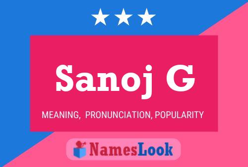 Sanoj G Name Poster