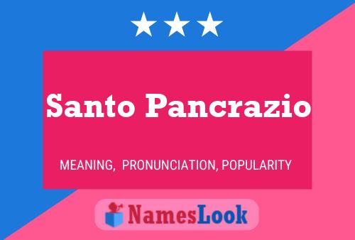 Santo Pancrazio Name Poster