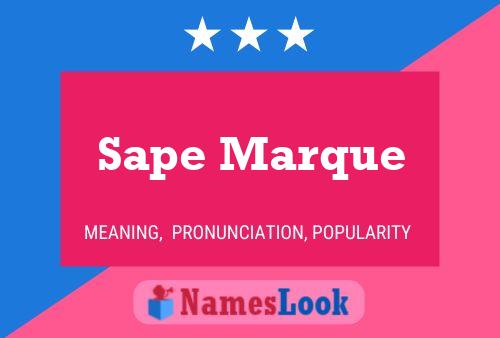 Sape Marque Name Poster