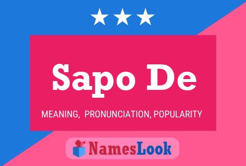 Sapo De Name Poster