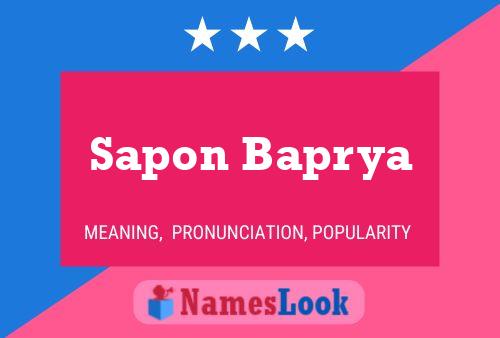 Sapon Baprya Name Poster