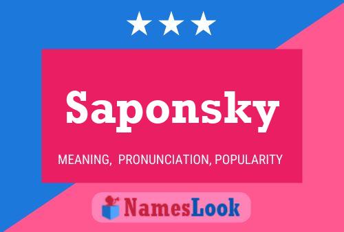 Saponsky Name Poster