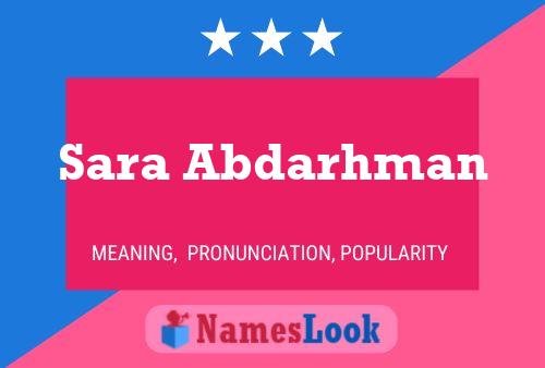 Sara Abdarhman Name Poster