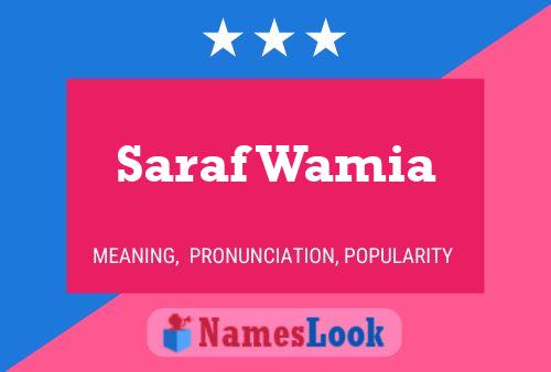 Saraf Wamia Name Poster