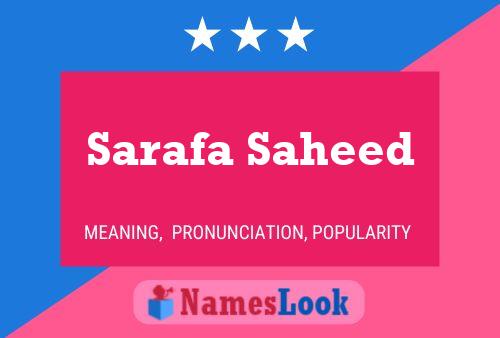 Sarafa Saheed Name Poster