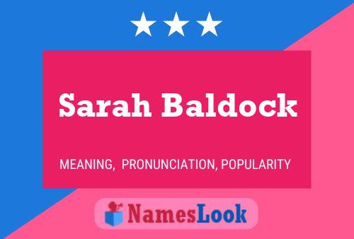 Sarah Baldock Name Poster