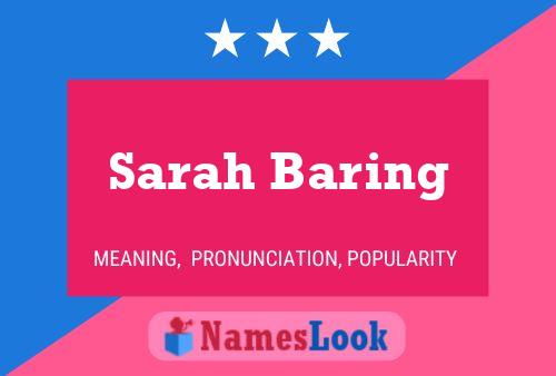 Sarah Baring Name Poster