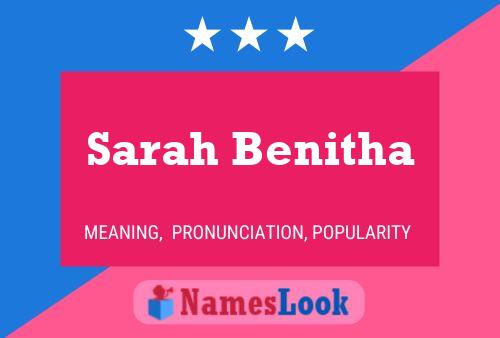 Sarah Benitha Name Poster