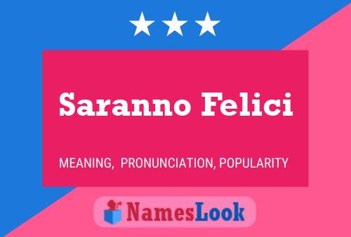 Saranno Felici Name Poster