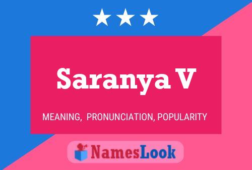 Saranya V Name Poster