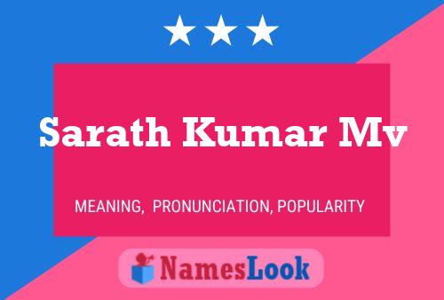 Sarath Kumar Mv Name Poster