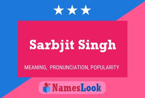 Sarbjit Singh Name Poster