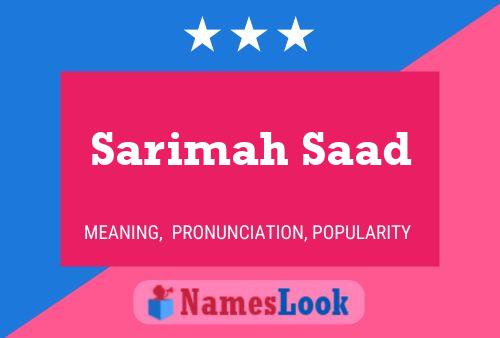 Sarimah Saad Name Poster