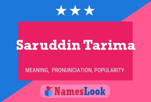 Saruddin Tarima Name Poster