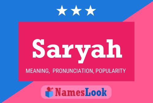 Saryah Name Poster