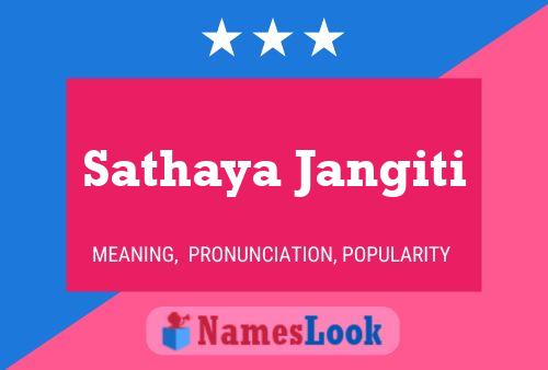 Sathaya Jangiti Name Poster