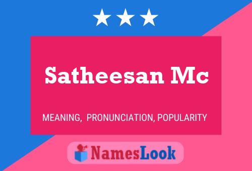 Satheesan Mc Name Poster