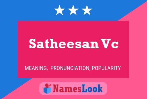 Satheesan Vc Name Poster