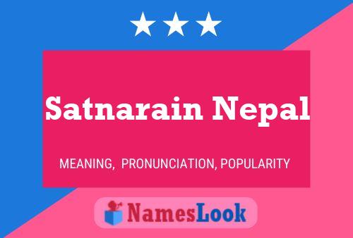 Satnarain Nepal Name Poster