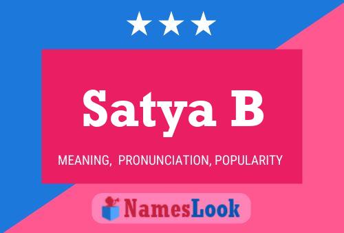 Satya B Name Poster