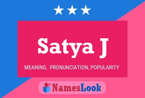 Satya J Name Poster