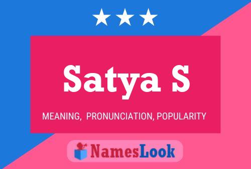 Satya S Name Poster