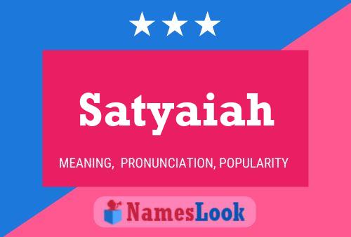 Satyaiah Name Poster