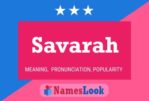 Savarah Name Poster