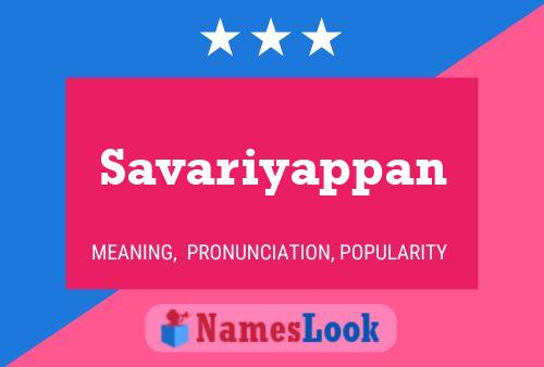 Savariyappan Name Poster