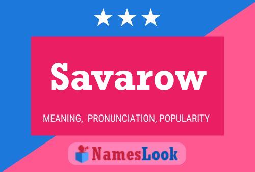 Savarow Name Poster