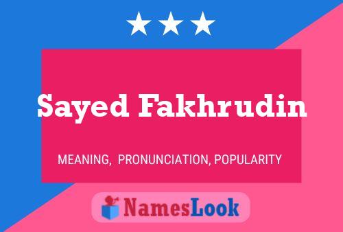 Sayed Fakhrudin Name Poster