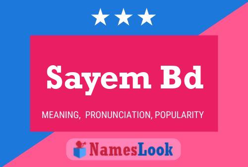 Sayem Bd Name Poster