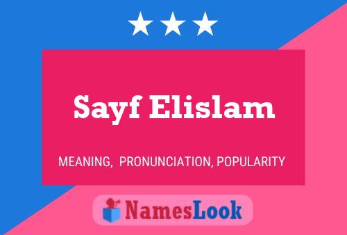 Sayf Elislam Name Poster