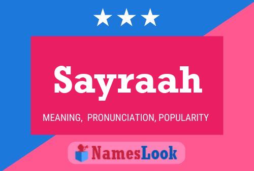 Sayraah Name Poster