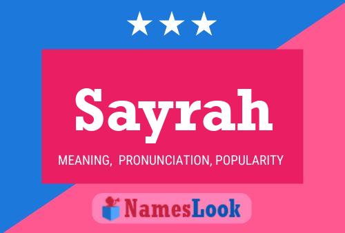 Sayrah Name Poster