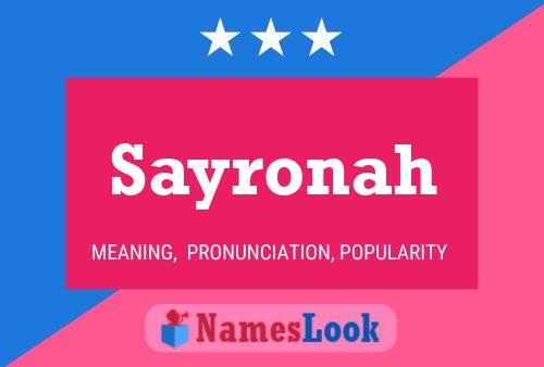 Sayronah Name Poster