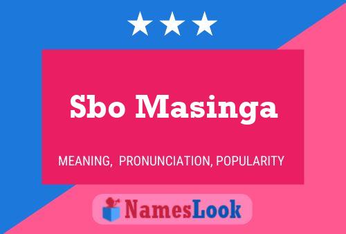 Sbo Masinga Name Poster