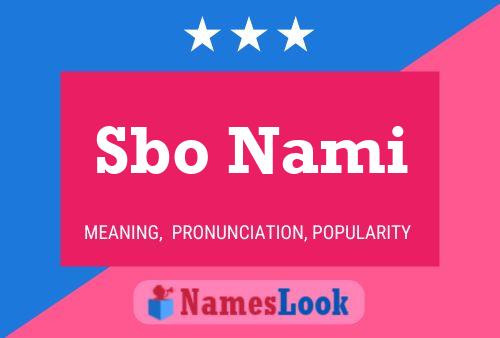 Sbo Nami Name Poster