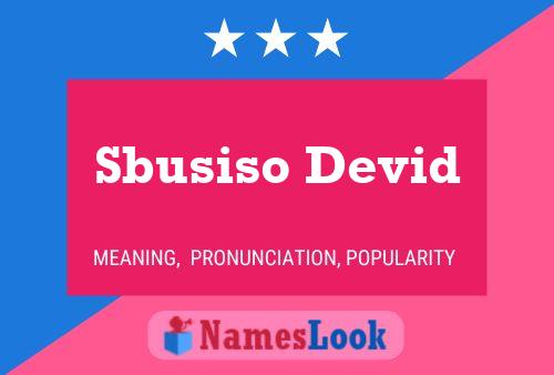 Sbusiso Devid Name Poster