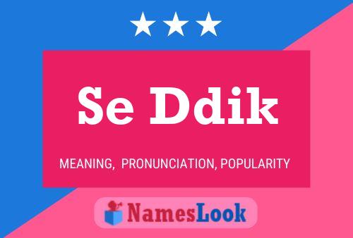 Se Ddik Name Poster