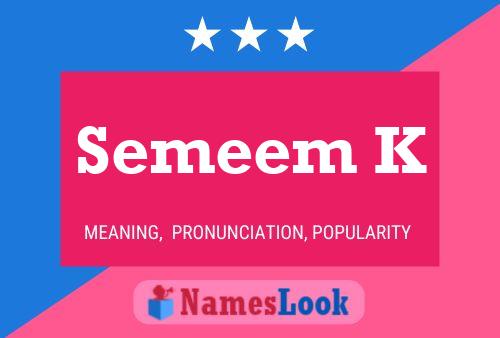 Semeem K Name Poster