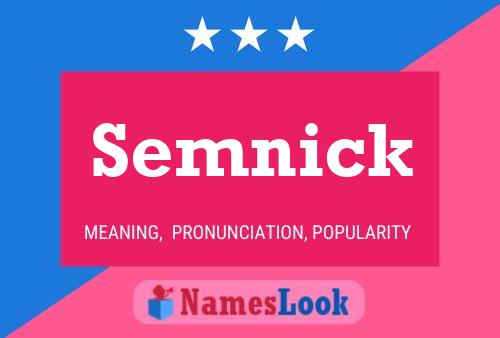 Semnick Name Poster