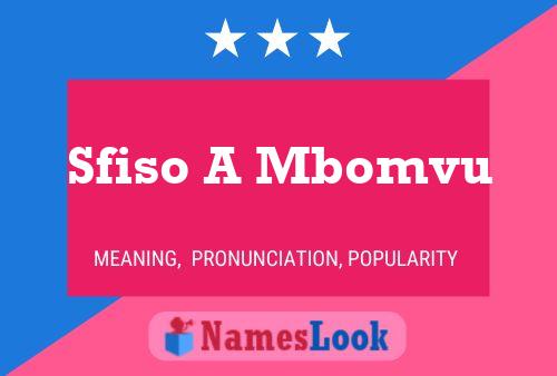 Sfiso A Mbomvu Name Poster