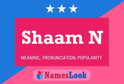 Shaam N Name Poster