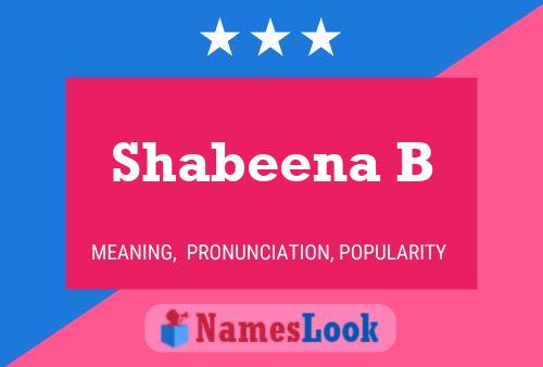 Shabeena B Name Poster