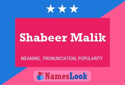 Shabeer Malik Name Poster